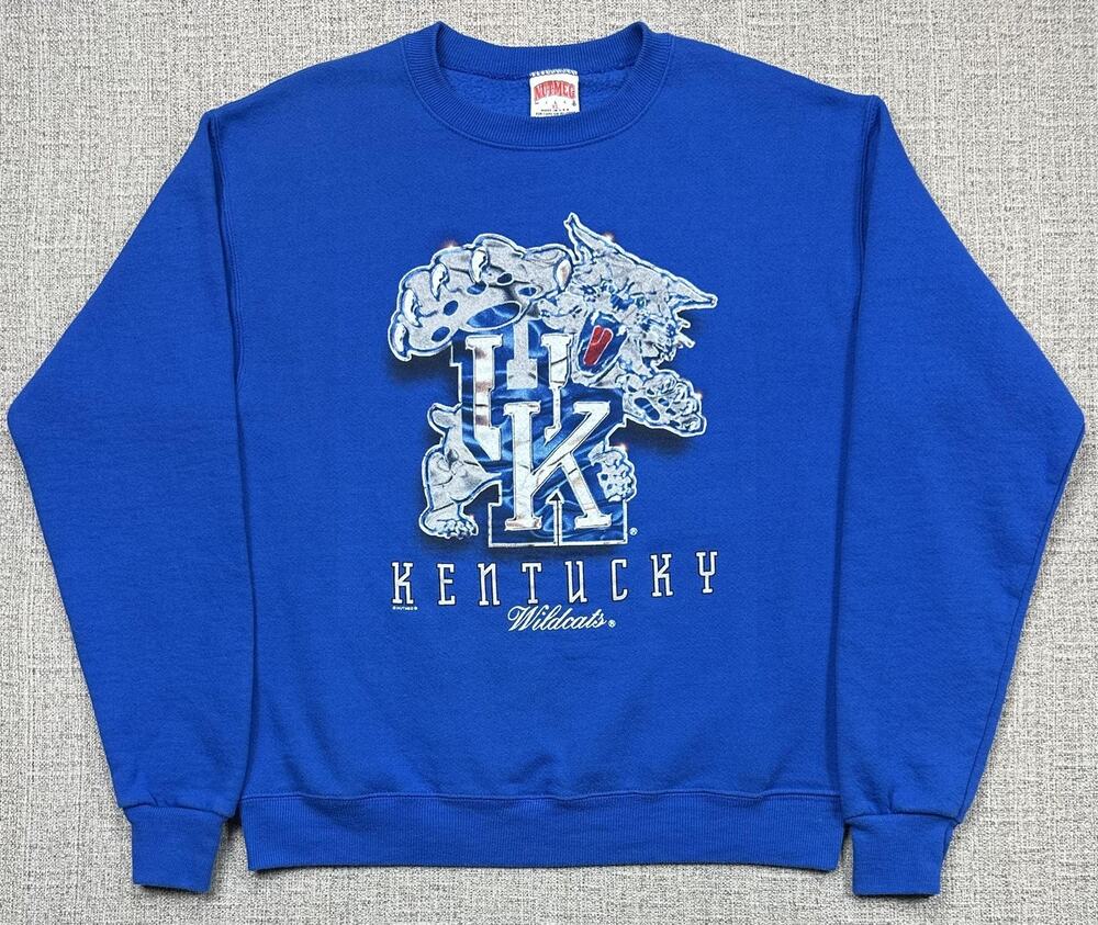 Vintage Kentucky Wildcats Sweatshirt Fit Large Blue NCAA Nutmeg Mills USA 90s